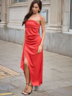 Harper Bandeau Slit Maxi Dress