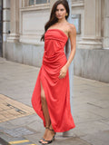 Harper Bandeau Slit Maxi Dress