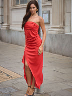 Harper Bandeau Slit Maxi Dress
