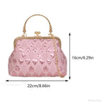Heart Pattern Stylish Evening Clutch Chain Crossbody Bag