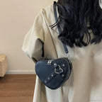 Heart Shaped PU Leather Shoulder Bag