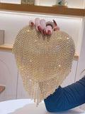 Heart Shaped Rhinestone Clutch Evening Luxury Diamond Wedding Purse