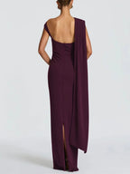 Helena One Shoulder Cape Maxi Dress