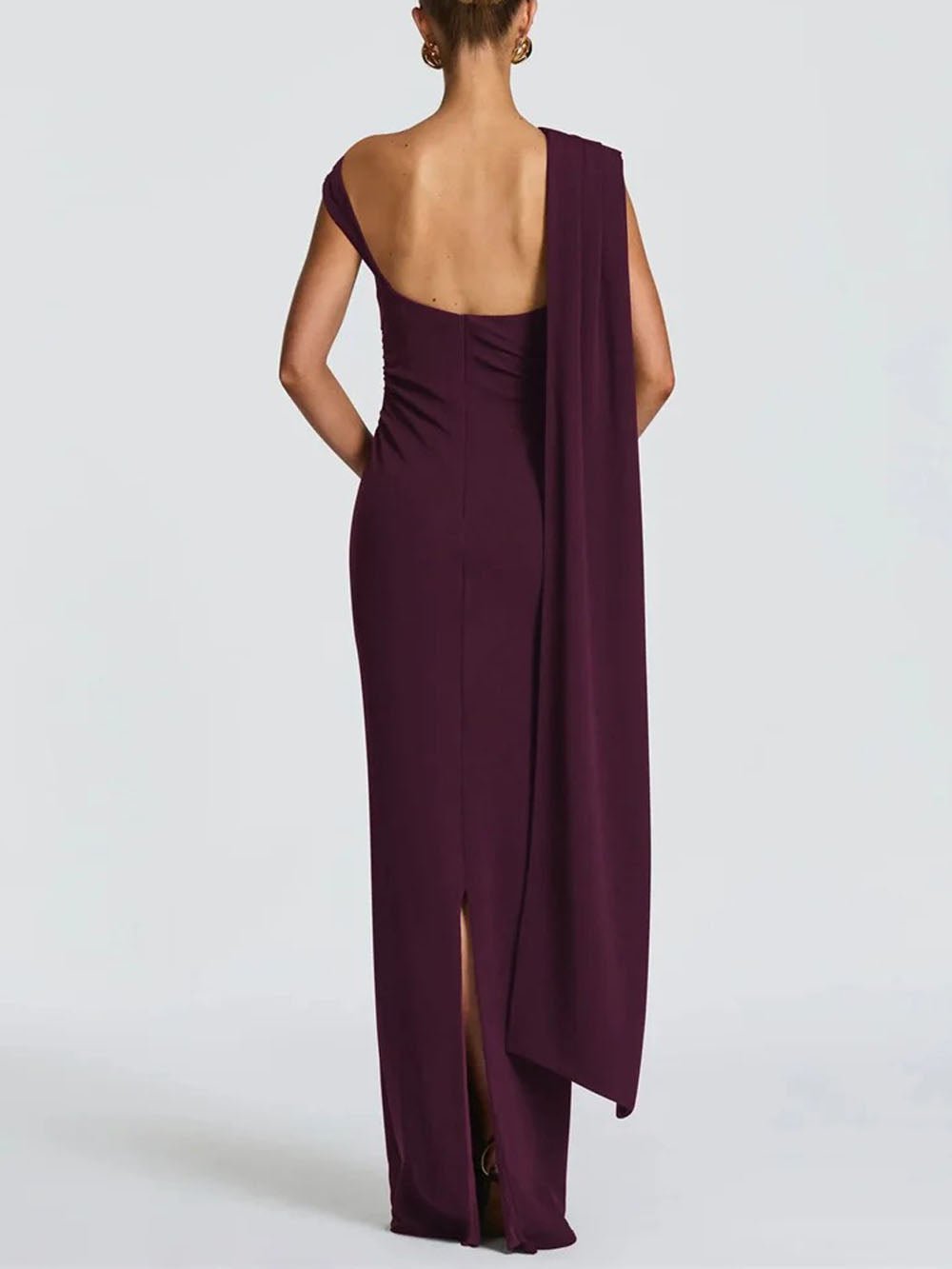 Helena One Shoulder Cape Maxi Dress