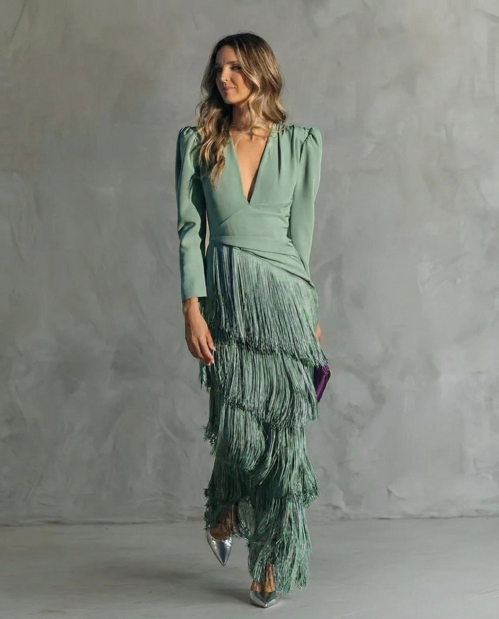 Elena | Midi Dress with Fringe