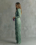 Elena | Midi Dress with Fringe