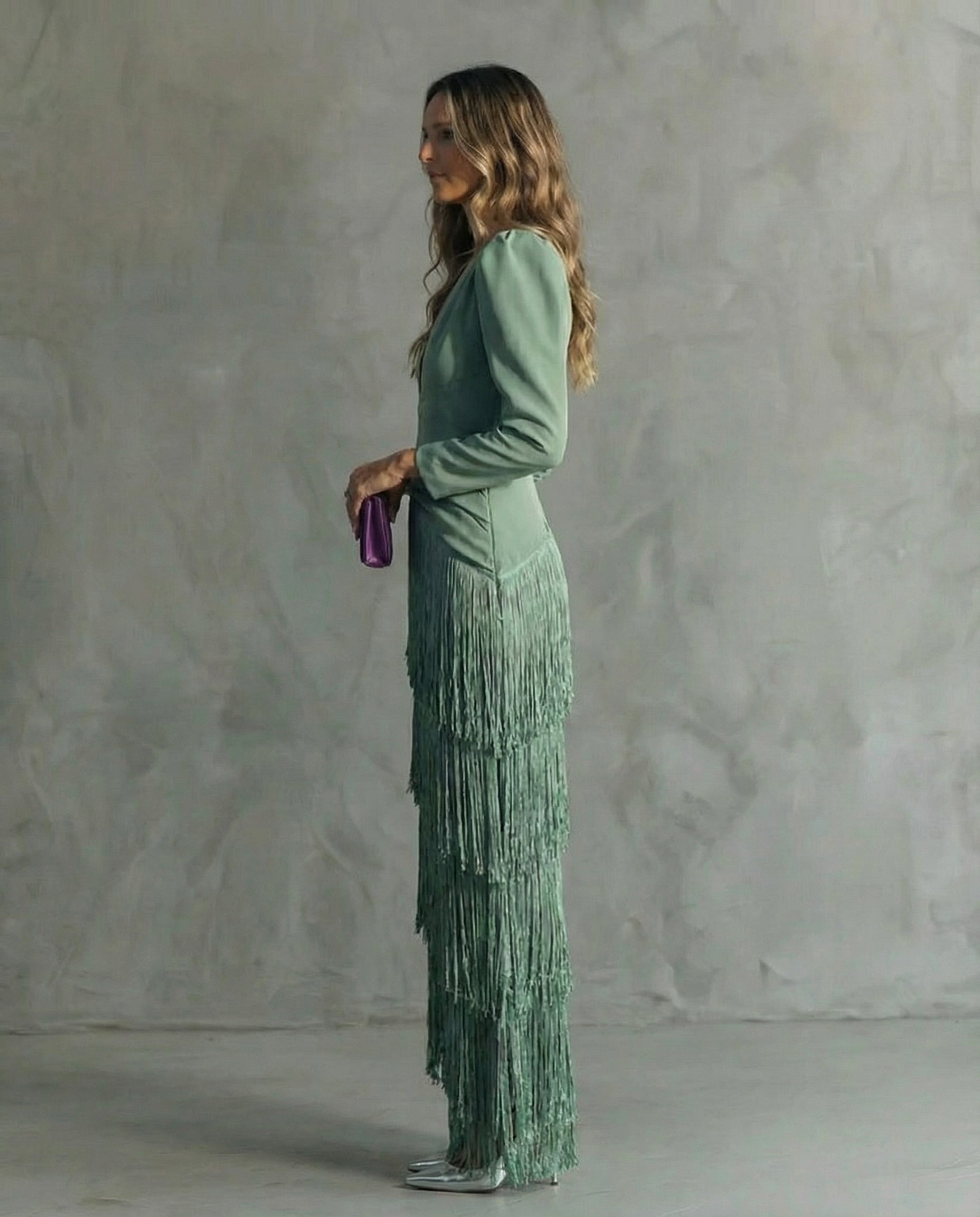 Elena | Midi Dress with Fringe