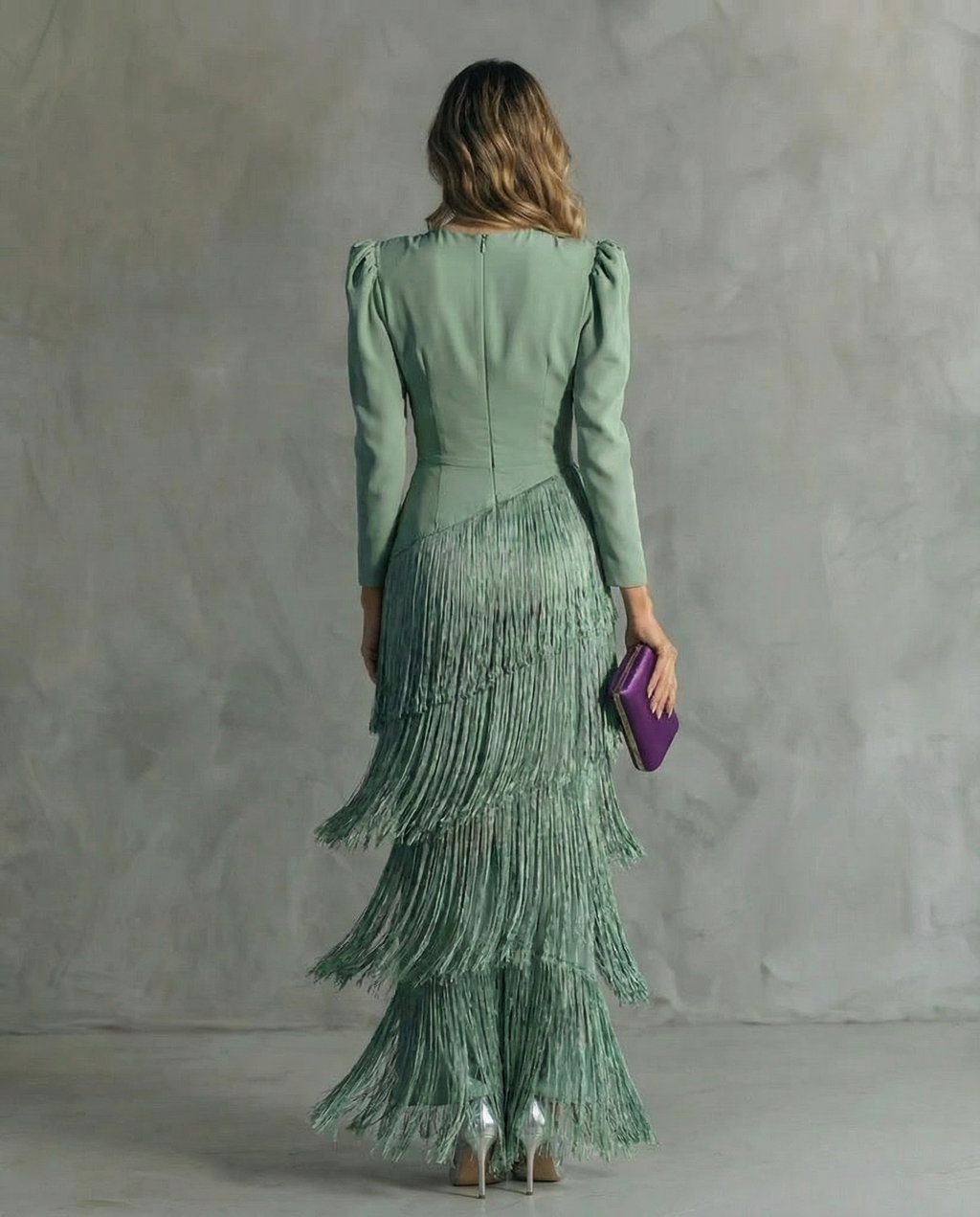 Elena | Midi Dress with Fringe