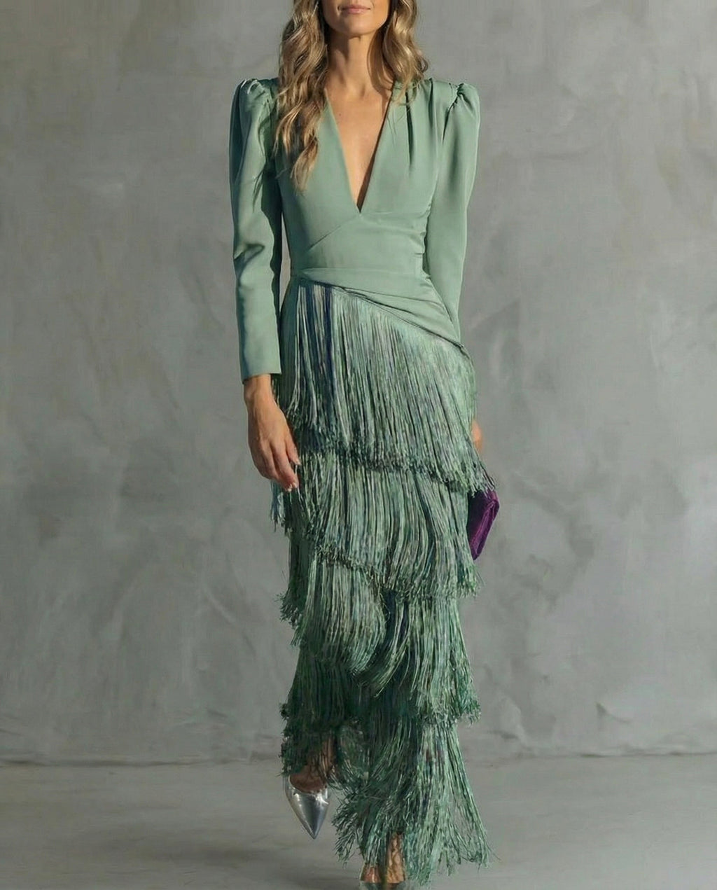 Elena | Midi Dress with Fringe