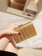 High-End Dinner Pu Clutch Bag Metal Texture