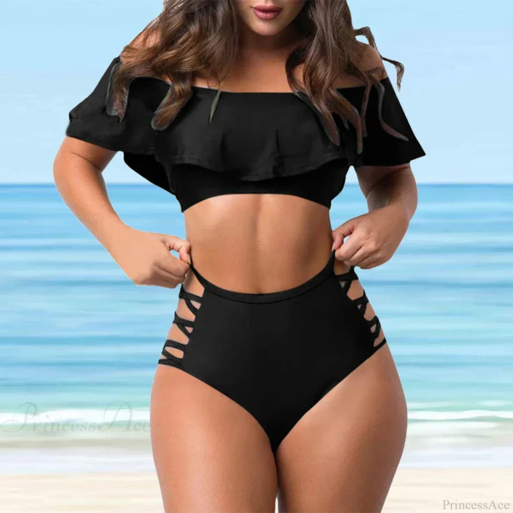 High Hips Pattern Tank Set Two Piece Set