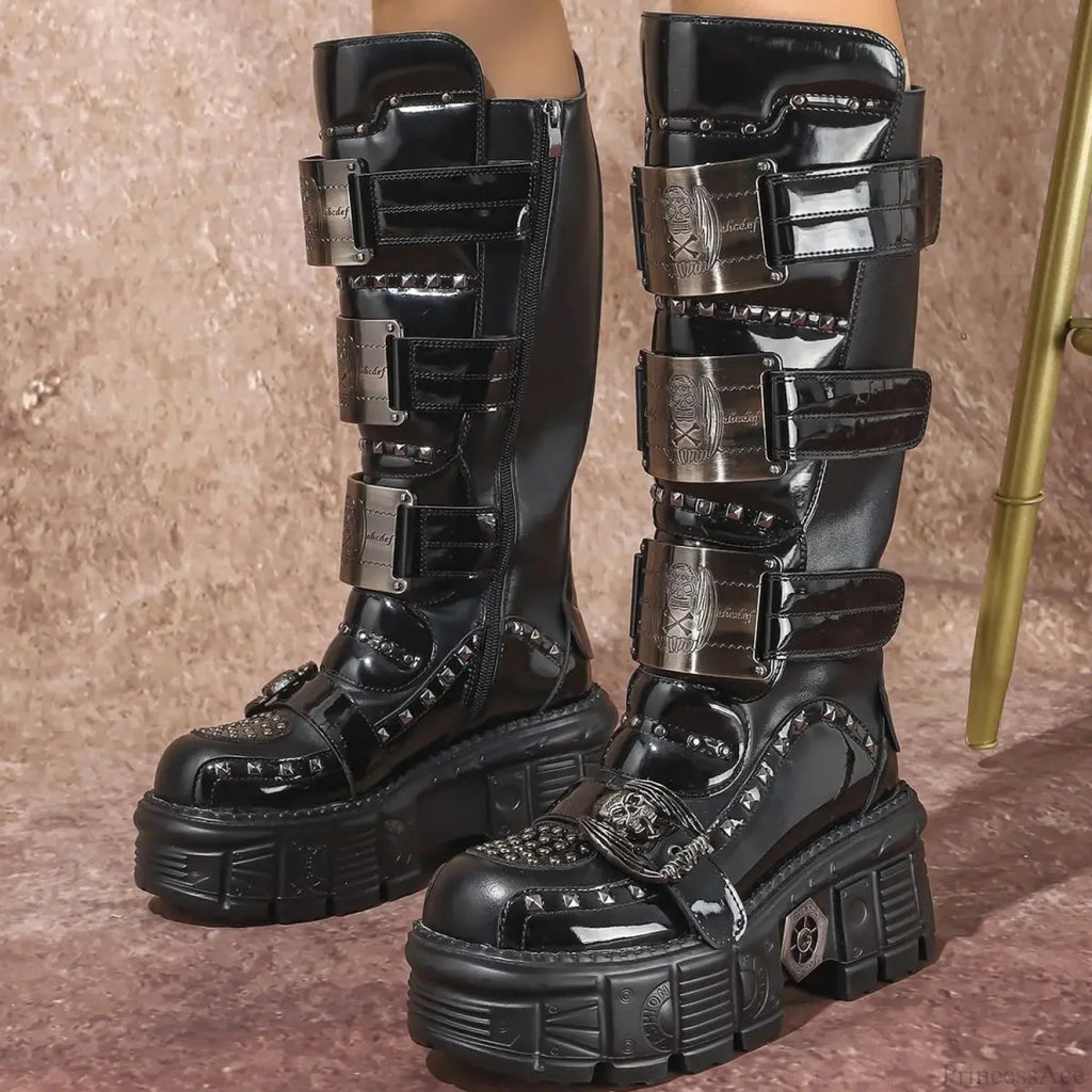 High-quality Metal Gloomy Punk Gothic Chelsea Boot
