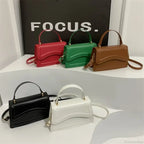 High-Quality PU Leather Solid Color Crossbody Handbag