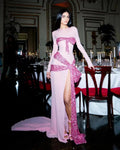 High Slit Sequin Mesh Prom Dress