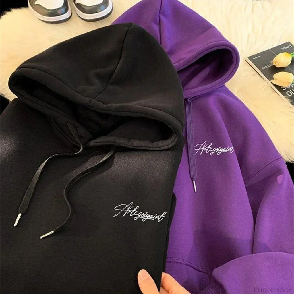 High Street Letter Print Oversized Hoodie