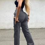 High Waist Slim Fit Cargo Pants