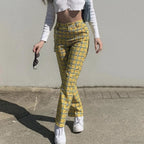 High-Waisted Slimming Casual Plaid Trend Pant