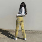High-Waisted Slimming Casual Plaid Trend Pant