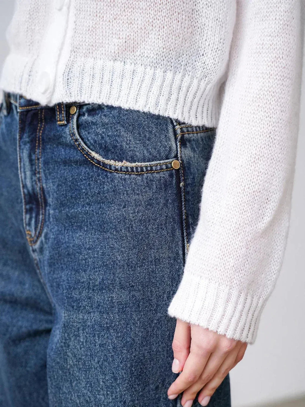 Hollow Knit See-Through Cardigan