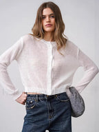 Hollow Knit See-Through Cardigan