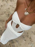 Hollow Knitted Bodycon Vacation Dress