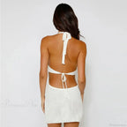 Hollow Out Knitted Slim Vacation Dress