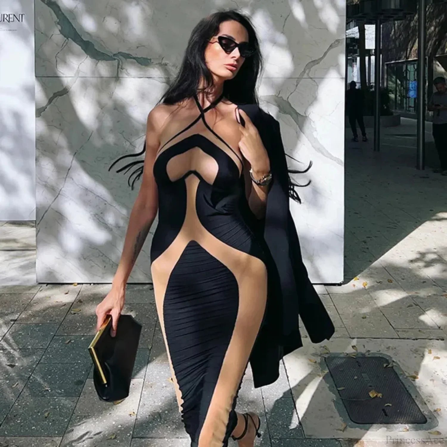 Hollow Out Maxi Party Dress