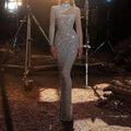 Hollow Sequin Backless Slim Fit Prom Dress