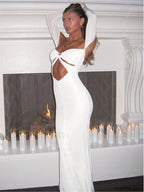 Hollow Sleeve Off Shoulder Maxi Dress