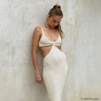 Hollow Wrapped High Waist Maxi Dress