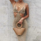Hollow Wrapped High Waist Maxi Dress
