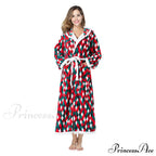 Hooded Flannel Tie-Belt Robe Suit