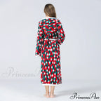 Hooded Flannel Tie-Belt Robe Suit