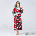 Hooded Flannel Tie-Belt Robe Suit