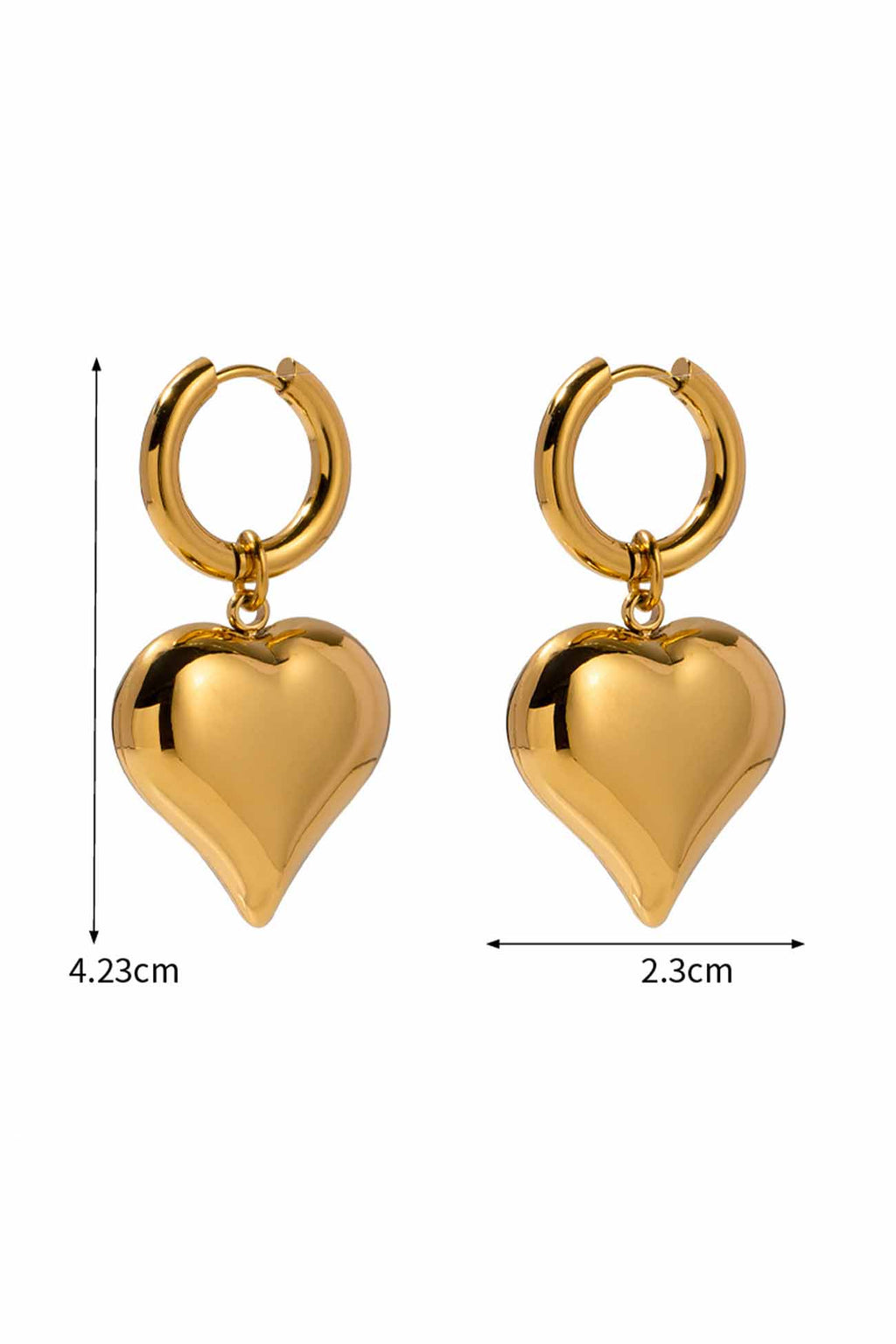 Peach Heart Drop Earrings