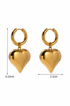Peach Heart Drop Earrings