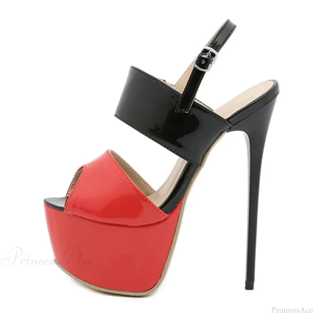 Hot-Sales Summer Sexy 17CM Sandals High-HeelsFashion Open-Toe Buckles Nightclub Party Black High Heel