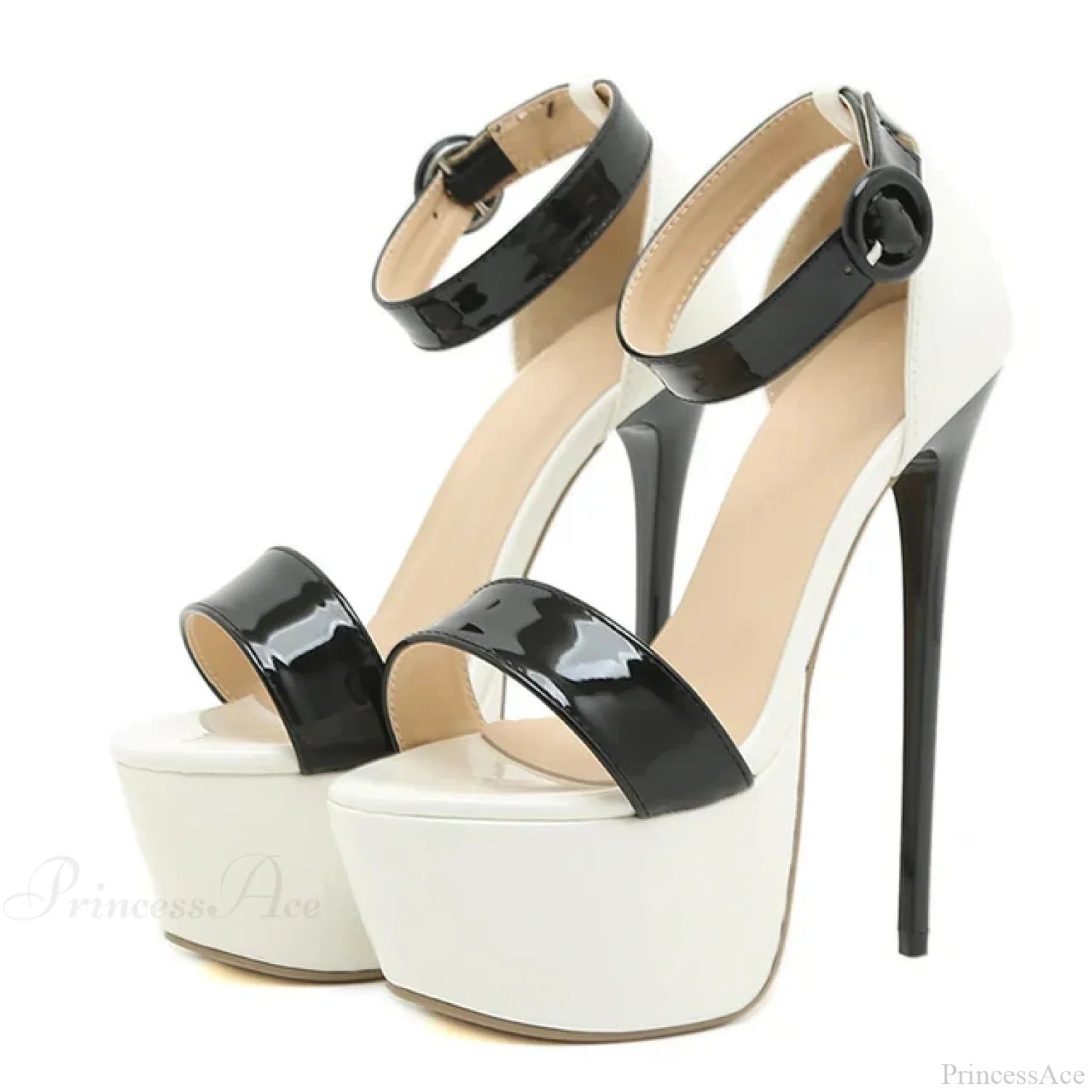 Hot-Sales Summer Sexy 17CM Sandals High-HeelsFashion Open-Toe Buckles Nightclub Party Black High Heel