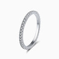 Cubic Zirconia Pave Set Sterling Silver Eternity Band Ring