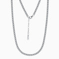Cubic Zirconia Rhodium Plated Sterling Silver Tennis Necklace
