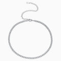 Sterling Silver Round Cut CZ Tennis Necklace