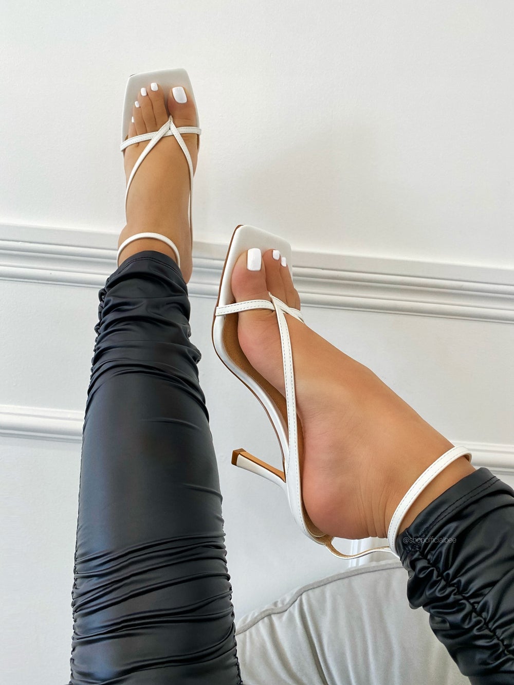 White Meela Heels