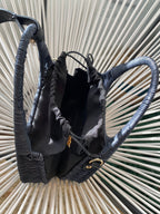 Fiji Black Woven Shoulder Bag