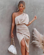 Maya Timeless Silk Party Dress Statement Occasion Edit