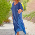 Ximena Aesthetic , Loose V Neck Dress Premium Wardrobe Essential