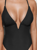 | Deep V-Neck Slim High Waist Bikini