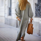 Johana Effortless Long Dress with V Neck Boutique Collection