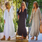 Johana Effortless Long Dress with V Neck Boutique Collection
