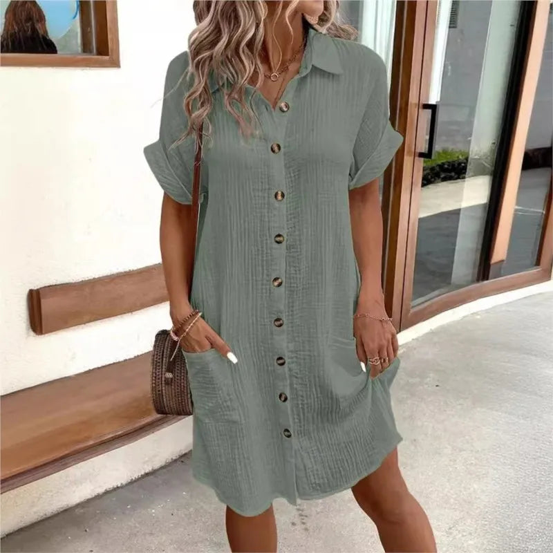 Courtney Exclusive Summer Dress with Collar and Pockets Everyday Luxe Edit