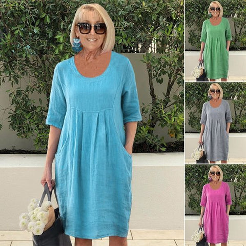 Jennifer Elevated Summer Dress with Pockets Designer Edit